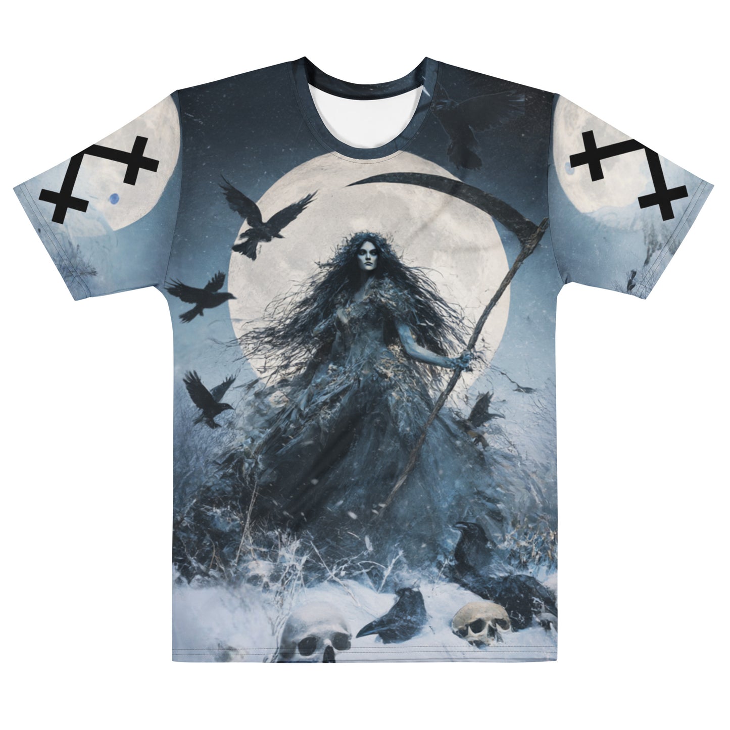 Morana Slavic Goddess T-Shirt – Men’s All-Over Print Mythology Tee with Bestiary Back Design